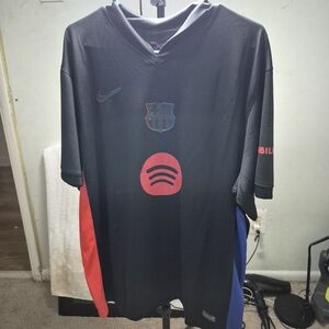 Nike Black Barcelona Jersey with Red and Blue Accents